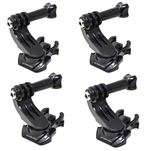 Image of Action Pro 360 Rotatable J-Hook Buckle Vertical Mount Adapter Compatible with GoPro Hero 13 /12 /11 /10 /9 /8 /7 /6 /5 /4, DJI Osmo, Insta360, Yi, SJCAM & Other Action Cameras (Pack of 4)