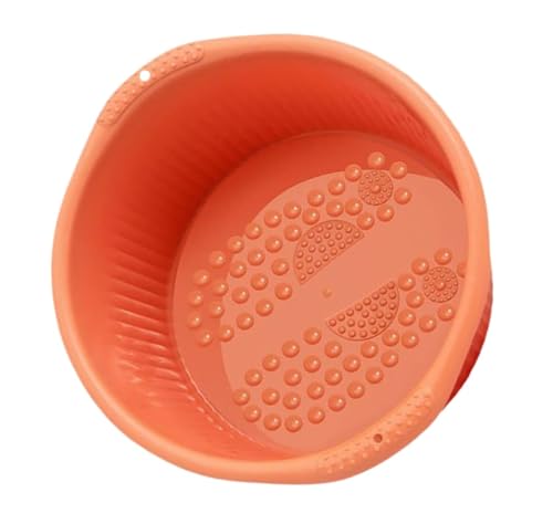 Banqueta para baño de pies portátil de plástico naranja