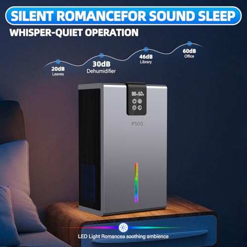 image for PSOS Dehumidifier, Dehumidifiers for Home (1000 sq.ft) 98 OZ Water Tan