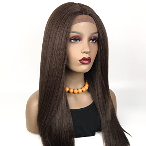 Peruca Annabelle Lace Front Fibra Futura Premium Repartição Central 70 cm Ser Mulher Cor:4 Chocolate