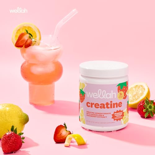 Wellah Creatine for Women - Creatine Monohydrate with Dandelion & Cranberry Extract (50 Servings, Strawberry Lemonade) - Image 5