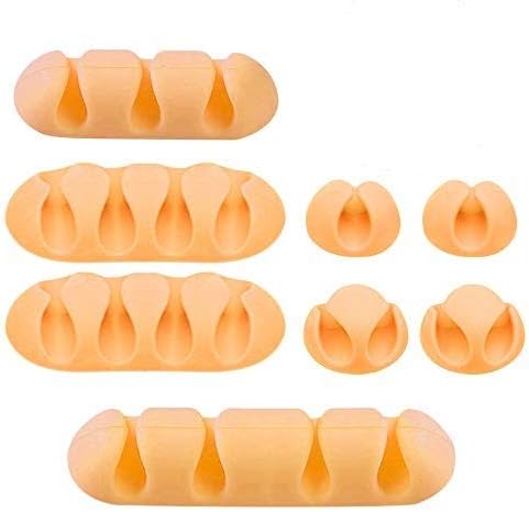 YOFASEN Cable Holder Clips Yellow - Cord Wire Tidy Management Organizer Self Adhesive Cable Clips, Yellow, 8pcs