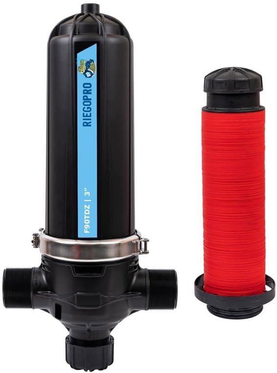 RIEGOPRO Filtro de Anillas Profesional con Cierre de Brida Acero Inoxidable. Disponible en 2" y 3". Ofrece múltiples Grados de filtración, Alta eficiencia y Beneficios de Ahorro de Agua (2")