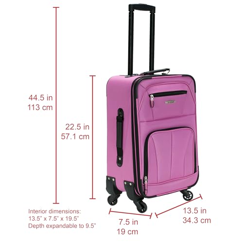 Image of Rockland Polyester Pink Carry-On (F2281-PINK)