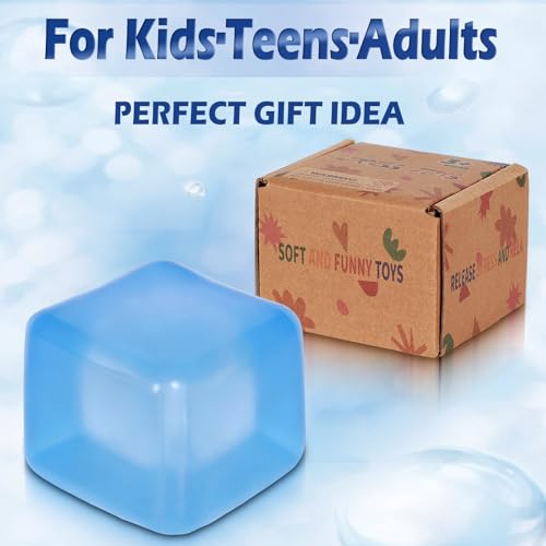 Djyxoglyn Adult-Size 2.76inch/7cm Stress Cube – Larger Than Mini Squishy Cubes, Slow-Rise Sensory Fidget for Stress Relief, Focus & Light Hand Exercise – Safe for Ages 3+ (Blue) - Image 6