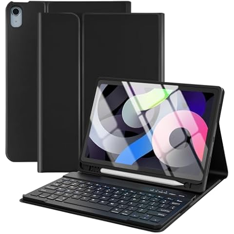 TaIYanG for iPad Air 11 inch M2 Case with Keyboard 10.9 inch for iPad Air 5 2022/iPad Air 4th Gen Keyboard Case with Pencil Holder, Wireless Keyboard for iPad Air 11 2024/iPad Air 5/4 Cover