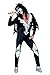 shoperama Glam Rock Herren-Kostüm Rockstar Overall mit Cape Schwarz/Silber Kiss Spaceman, Größe:52/54