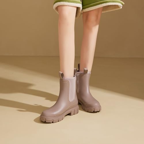 Image of WOWSTICK Women's Ankle Rain Boots Waterproof Lightweight Slip Resistant Fashion Garden Booties