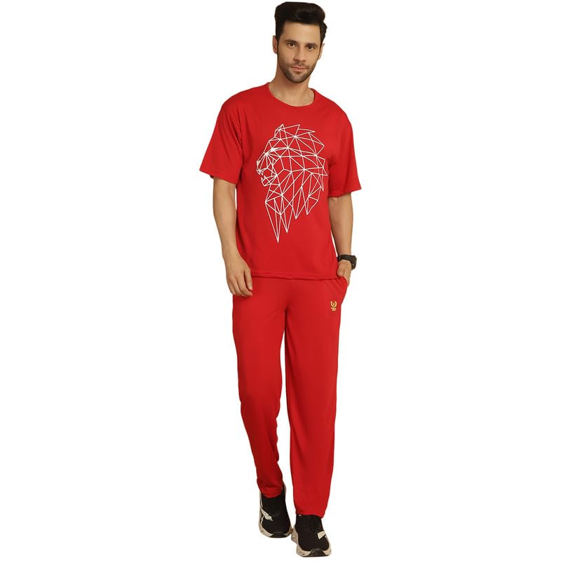 Image of Mack Jonney Printed Round Neck Cotton Oversize Half sleeves Co-ord set Tracksuit For Men-P-MACK52845