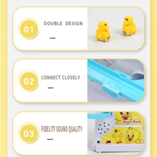 Image of Slide Toy Race Duck Track Set, Funny Automatic Stair-Climbing Ducklings Cartoon Roller Coaster Escalator Toy with Flashing Lights & Music