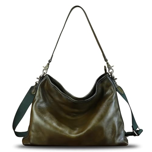 Image of Genuine Leather Hobo Bag for Women Tote Bag Vintage Handmade Shoulder Bag Crossbody Satchel Purses Pouch