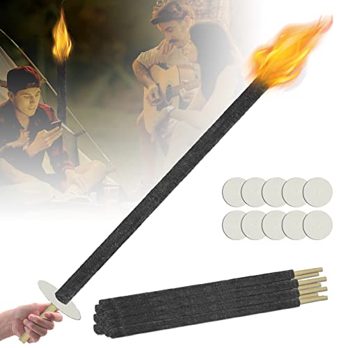 LARS360 Torce per esterni, a forma di torce di cera, tempo di combustione, 90 minuti, torcia da giardino con manico extra lungo, lanterna da giardino (10 pezzi)