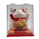 Chat agitant respectueux de l'environnement, parfait complément décoratif pour bureau et voiture (chat porte-bonheur blanc)