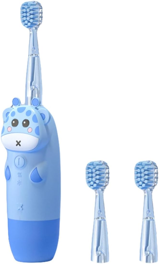 DOITOOL Electric Toothbrush Set 4pcs 2 Blue Replacement Heads Sonic Soft Bristle USB Rechargeable Toothbrush