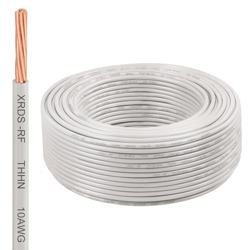 Image of XRDS -RF 10AWG THHN Electrical Wire 250FT - Stranded Bare Copper Conductor with PVC and Nylon Insulation, Heat and Oil Resistant Cable for Indoor & Outdoor Wiring