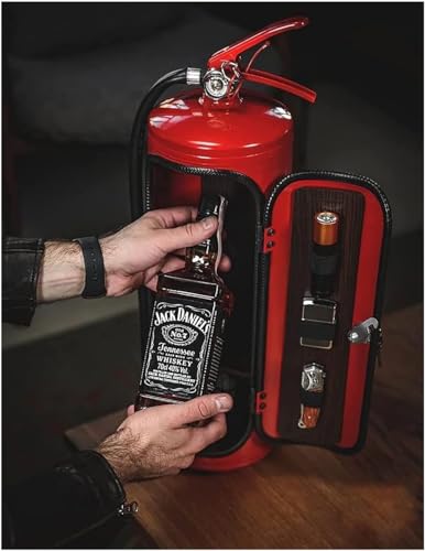RofHaus Minibar Feuerlöscher – Mobile Bar – Metal, for Whisky-Liebhaber und Feuerwehrleute