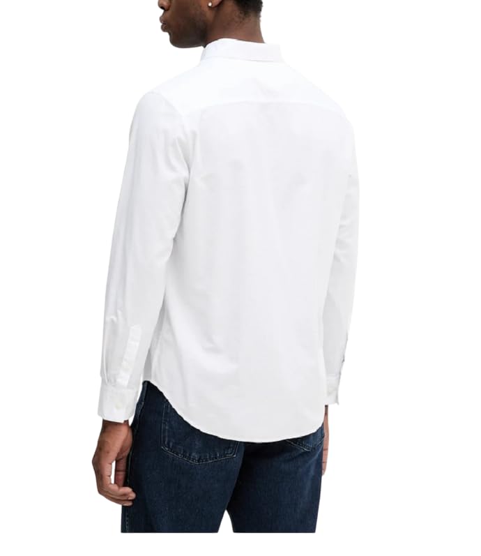 Calvin Klein Herren Hemd Solid Oxford Classic Shirt Freizeithemd, Weiß (Brilliant White), L – Ansicht 4