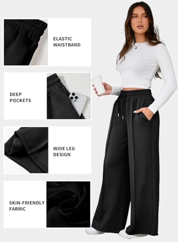 Image of Q - RIOUS Women's Wide Leg Drawstring Relaxed Fit Trouser