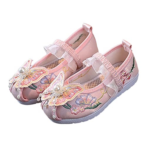 sfdgfhyf Little Kid Casual Shoes Girls Flat Bottomed Embroidered Sandals Fashionable Antique Children Performance Shoes3