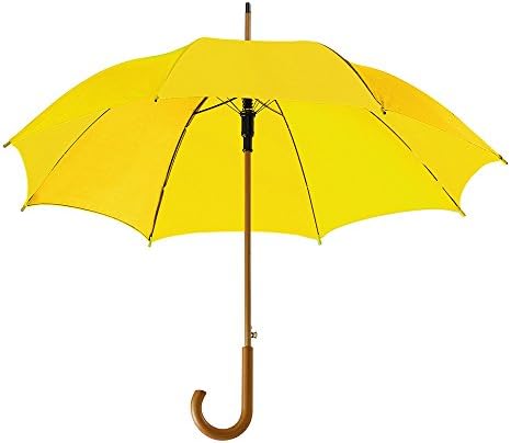 eBuyGB Automatic Classic Wooden Crook Handle Folding Umbrella 41.5" (Black)