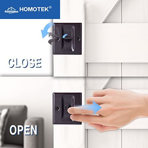 HOMOTEK 2 Pack Privacy Pocket Door Lock Hardware with Pull - Replace Old Or Damaged Sliding Door Locks Quickly and Easily, 2-3/4”x2-1/2”, for 1-3/8” Thickness Door, Oil Rubbed Bronze by HOMOTEK - Used condition - Image 7