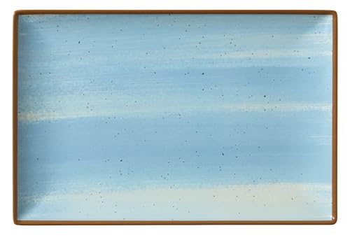 METRO Professional Piatto piano Madleen, ceramica gres, 30 x 20 cm, rettangolare, blu, 6 pezzi