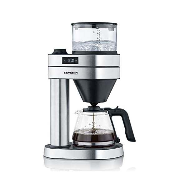 SEVERIN Filterkaffeemaschine "Caprice", wie von Hand aufgebrüht mit dem Kaffeebereiter für bis zu 8 Tassen, Kaffeemaschine mit Timer, Edelstahl-gebürstet/schwarz-matt, KA 5760