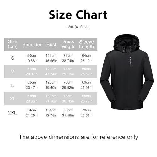 Ynport Crefreak Herren Outdoor Wasserdichte Jacke Leichter Regenmantel Winddichte Wanderjacke Kapuzenjacke Bergjacke, Perfekt für den Alltag und Outdoor Abenteuer, Schwarz, M
