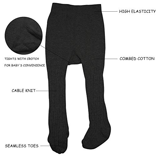 Image of Baby Toddler Girls Tights Seamless Cable Knit Cotton Leggings Pants Stockings for Infant Baby Girl