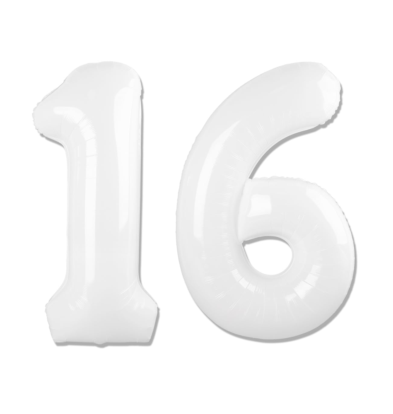 White 16 Balloon - Number Balloon 40 Inch, 16th White Birthday Decorations