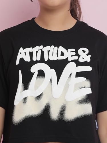 Image of Li'l Tomatoes Girls Crop T-Shirt | 100% Cotton | Graphic Printed Summer Top | Soft & Breathable Casual Wear | 7-16 Years