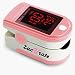 Acc U Rate Premium Fingertip Pulse Oximeter Blood Oxygen Saturation Monitor with black silicon cover, lanyard, pouch and batteries