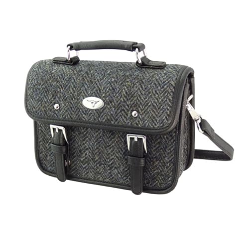 Image of Glen Appin Harris Tweed Bervie Mini Satchel Bag With Adjustable & Removable Shoulder Strap