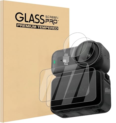 【2+2枚セット】For DJI Osmo Nano フィルム フィルム (2枚) + レンズ保護フィルム (2枚) 強化ガラスフィルム 【2025新登場】 液晶保護フィルム 超薄0.3mm 2.5D 硬度9H 全面保護 耐指紋 撥油性 高透過率 日本旭硝