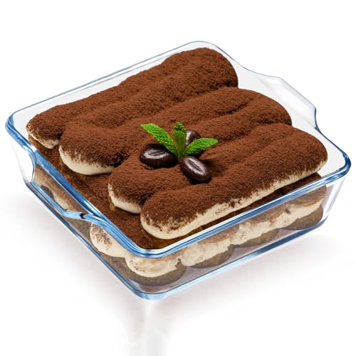 WPPQWP bandeja horno cristal, Fuente de Cristal para Horno para Microondas, Congelador y Lavavajillas (15 x 13 x 4 cm) (0.5L)