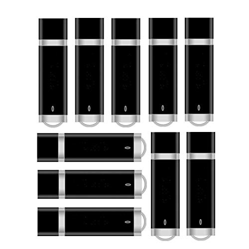 Anloter Paquete de 10 unidades flash USB modelo encendedor Pen Drive para computadora Macbook Tablet Flash Memory Stick Flash Disco (32 GB/3.0, negro)