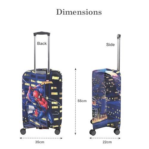 Image of Heart Home 18-22 Inch Polyester Small Size Suitcase Cover | Dustproof and Machine Washable Luggage /Trolley Bag Cover Protector | Spider Man Print - Multicolor