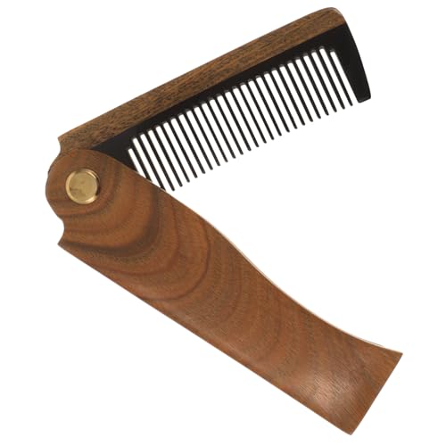 WOFASHPURET Portable Beard Comb Foldable Wooden Comb for Men Compact Travel Crafted From Ox Horn for Grooming Hotels the Go Easy