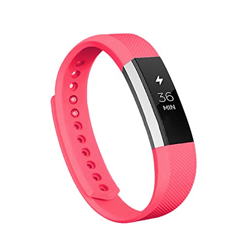 Vancle Fitbit Alta Bands, Newest Adjustable Replacement Bands for Fitbit Alta/ Fitbit Alta band/ Fitbit Alta Bands (with Metal Clasp,No Tracker)(Red,Small)