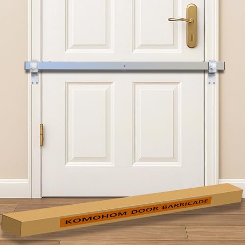 Stainless Steel Door Security Bar 38 (Door Barricade) Anti Door Break in Security Door Safety Lock Bar from Inside Fits Doors 33-36 Wide.
