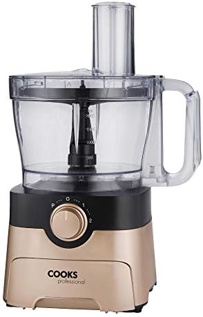 Cooks Professional Food Processor Blender Multifunctional Kitchen Chopper, Includes Accessory Drawer 1000W Rose Gold/Black