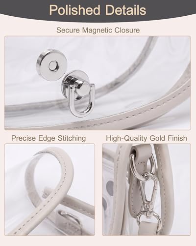 Image of Wuflyover Clear Bag for Stadium Events, Clear Purse Crossbody Bag for Women