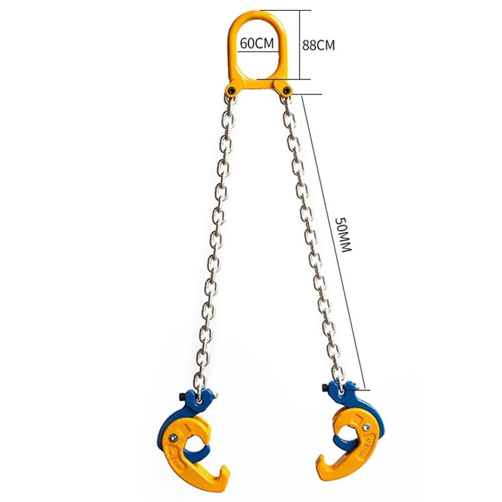 Élévateur de tambour à chaîne verticale 2200/4400 Lbs élingues à double chaîne avec chaînes en acier au manganèse G80 pinces de levage-pour fûts en métal/plastique (Color : E)