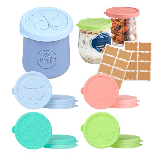 Couvercles silicone pour bocaux yaourt 140ml étanches et lavables