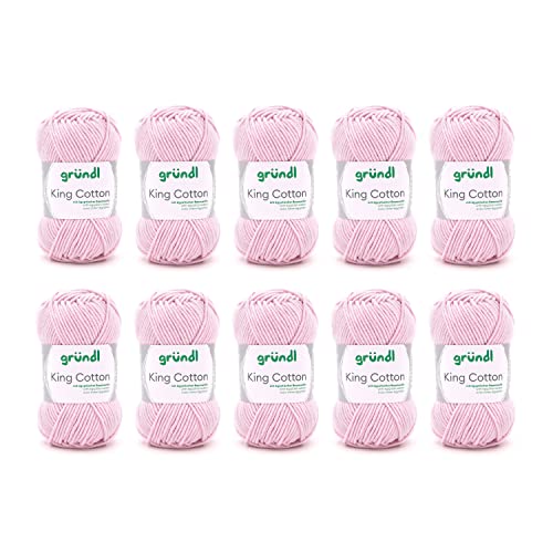 Gründl King Cotton Wool, Thick Wool for Knitting, Knitting Yarn, Crochet Yarn, Soft and Skin Friendly, 55% Polyacrylic
