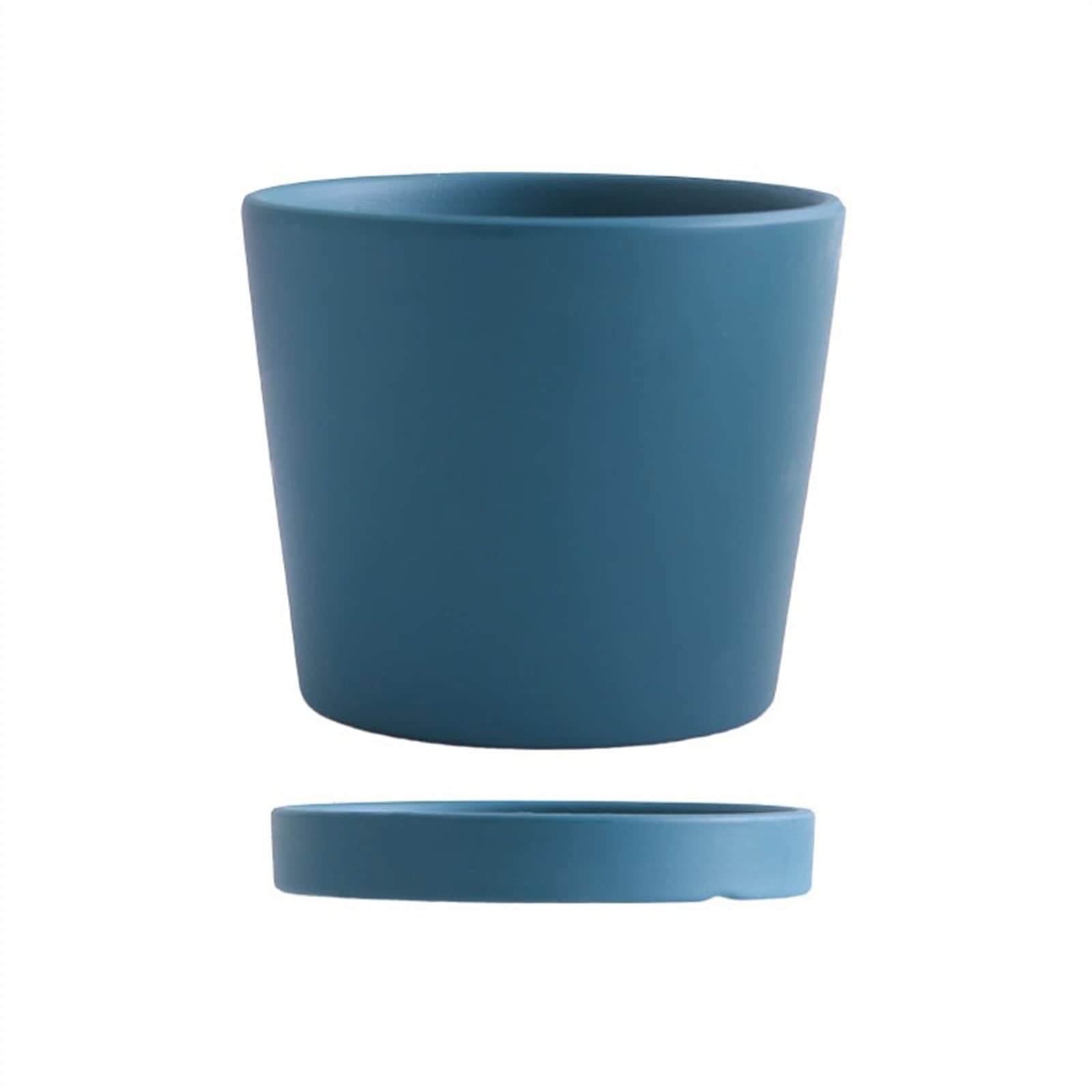 Pot de fleurs rond en céramique bleue pour décorer votre salon TUSUOD