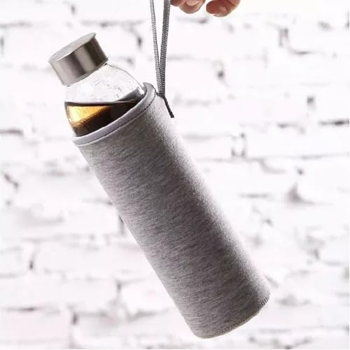 Garrafa de vidro com infusor filtro para whey chá perfeita para treino com capa protetora com alça 5