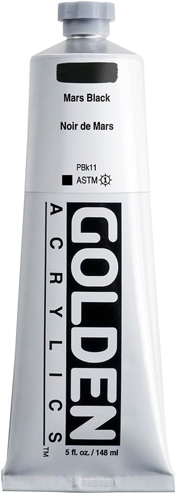 GOLDEN Heavy Body Acrylics, Mars Black, 5 fl. oz. Tube, Professional Acrylic Paint, Opaque