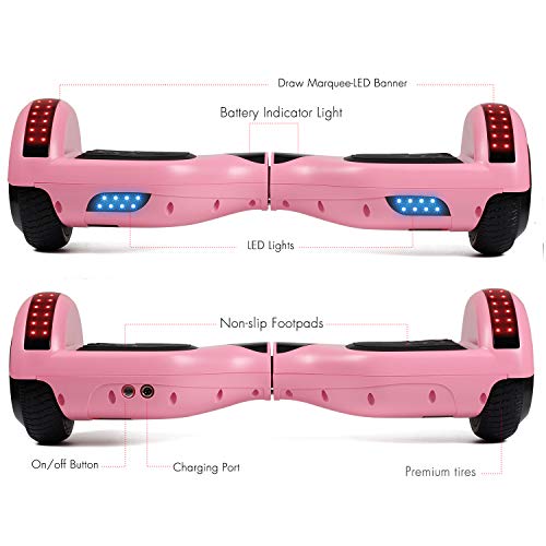Image of LIEAGLE Hoverboard, 6.5 inch Self Balancing Scooter Hover Board with Bluetooth Wheels LED Lights for Kids Adults