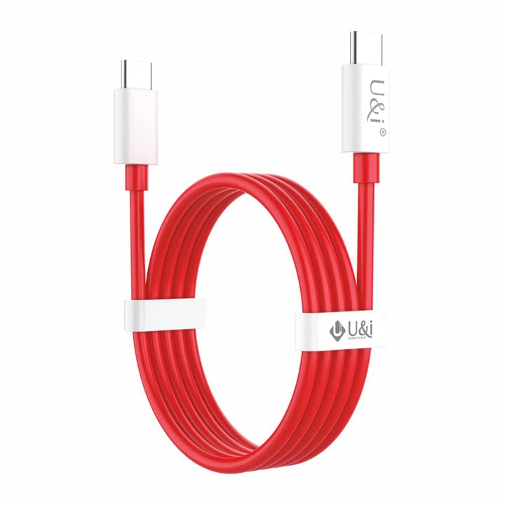 U&I USB C to USB C Cable 65WATT 1M Cable, Fast charging,data transfer,Compatible with iPad mini 6, MacBook Pro 2021 14"16", MacBook Air, iPad Pro 12.9", Samsung S23+, Huawei P40 and more(Red)